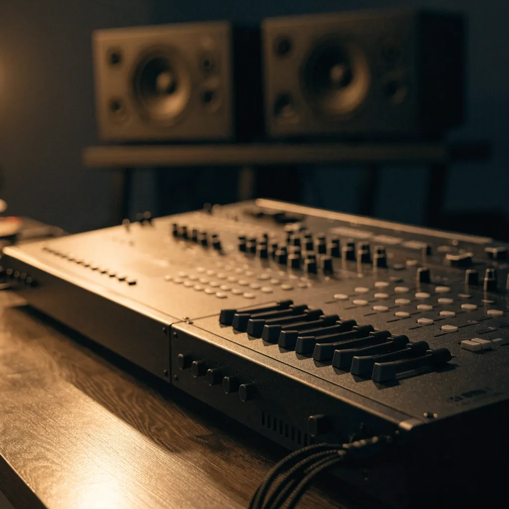 Detalle del panel de conexiones de un switcher de estudio